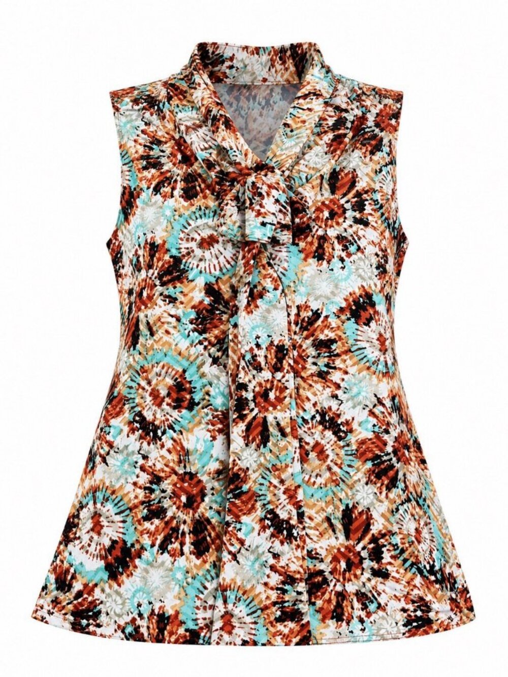 Women’s American City Wear Sleeveless Tie-Neck Top Size Small